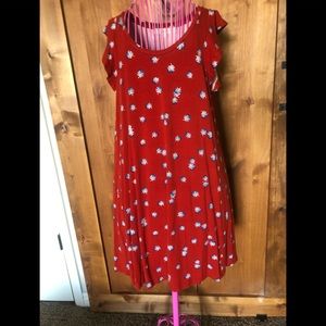 LOFT jersey floral shift dress M